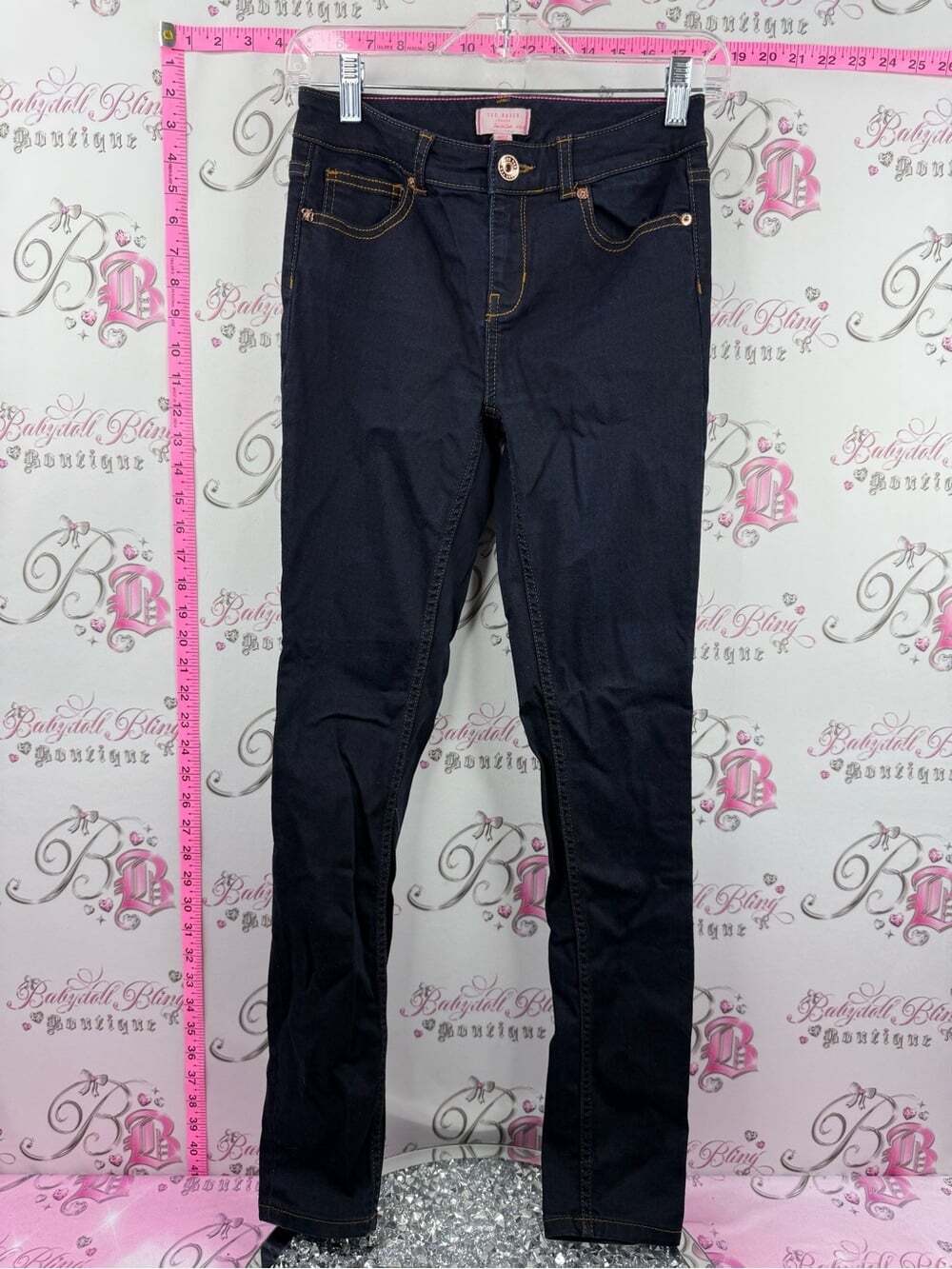 Ted Baker London dark wash blue Skinny Jeans with Contrast Stitching